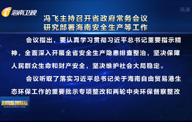 冯飞主持召开七届省政府第75次常务会议