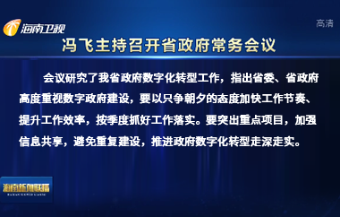 冯飞主持召开七届省政府第89次常务会议