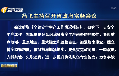 冯飞主持召开七届省政府第97次常务会议