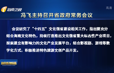 冯飞主持召开七届省政府第110次常务会议