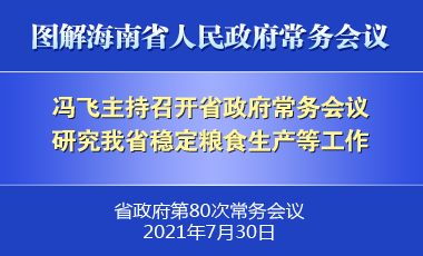 冯飞主持召开七届省政府第80次常务会议 研究我省稳定粮食生产等工作