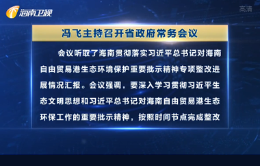 冯飞主持召开七届省政府第69次常务会议